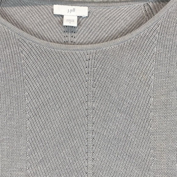 J. Jill tunic sweater soft gray L cotton blend longer length lightweight - Picture 5 of 11